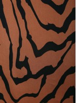 Çizgi Desenli Kahverengi İpek Empirme Saten Kumaş - G056