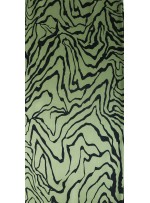 Çizgi Desenli Yeşil İpek Empirme Saten Kumaş - G056